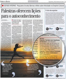 Matéria - Diário da Região - Palestas sobre autoconhecimento