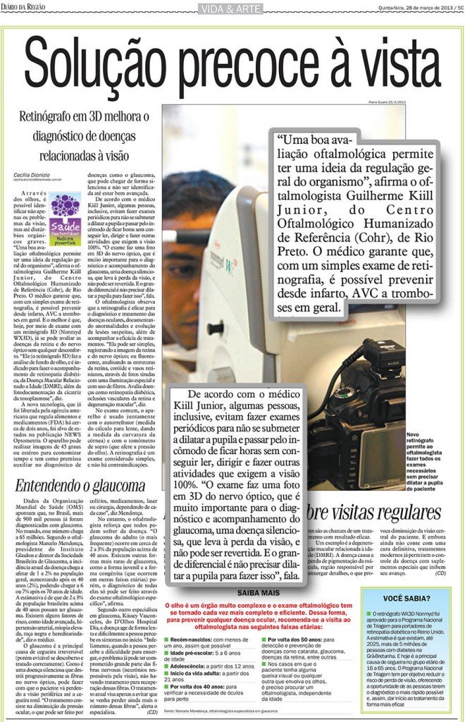 Matéria - Diário da Região - Retinógrafo 3d