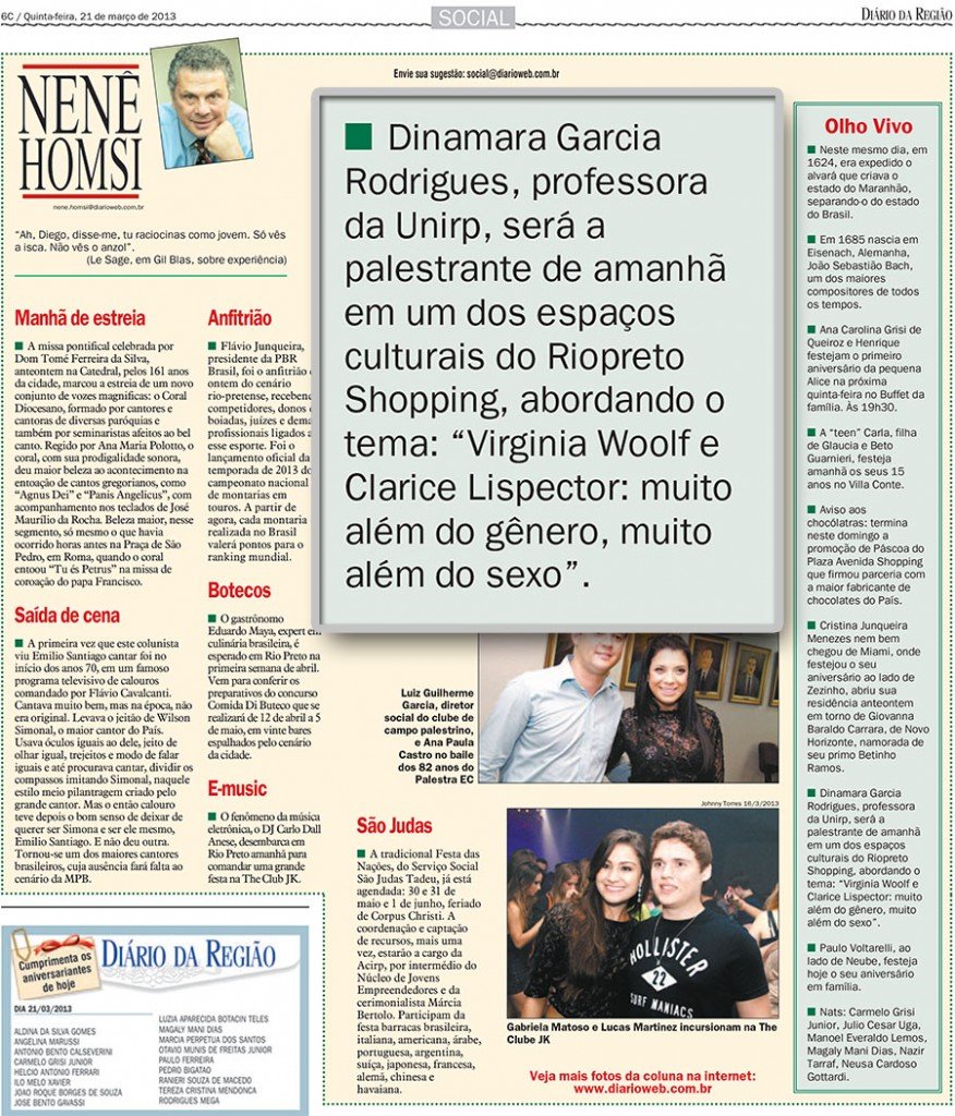 Nota - Nenê Homsi - Dinamara Garcia