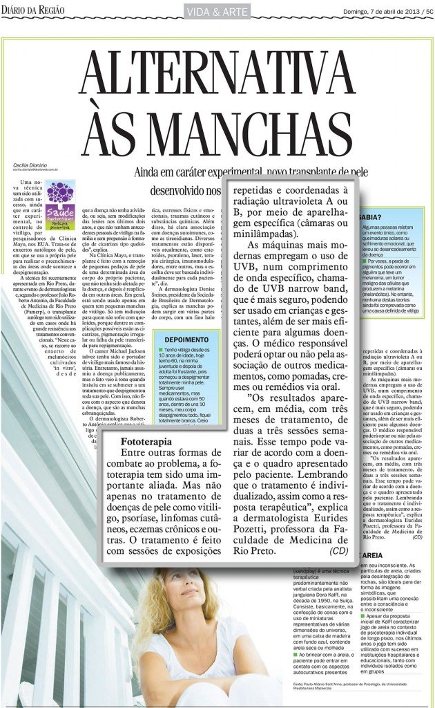 Matéria - Diário da Região - Fototerapia
