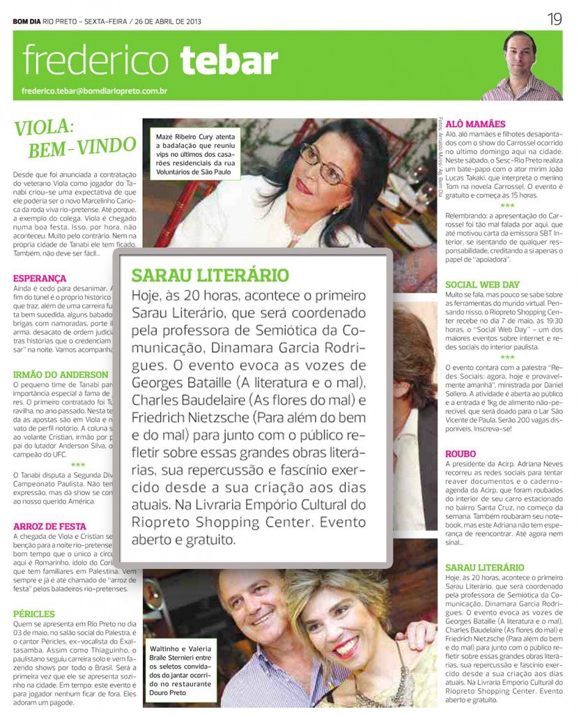 Nota - Frederico Tebar - Sarau Literário